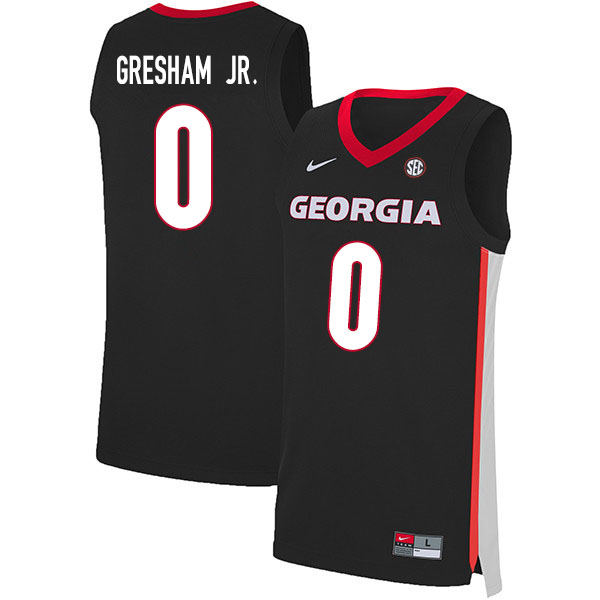 Georgia Bulldogs #0 Donnell Gresham Jr. College Basketball Jerseys Sale-Black